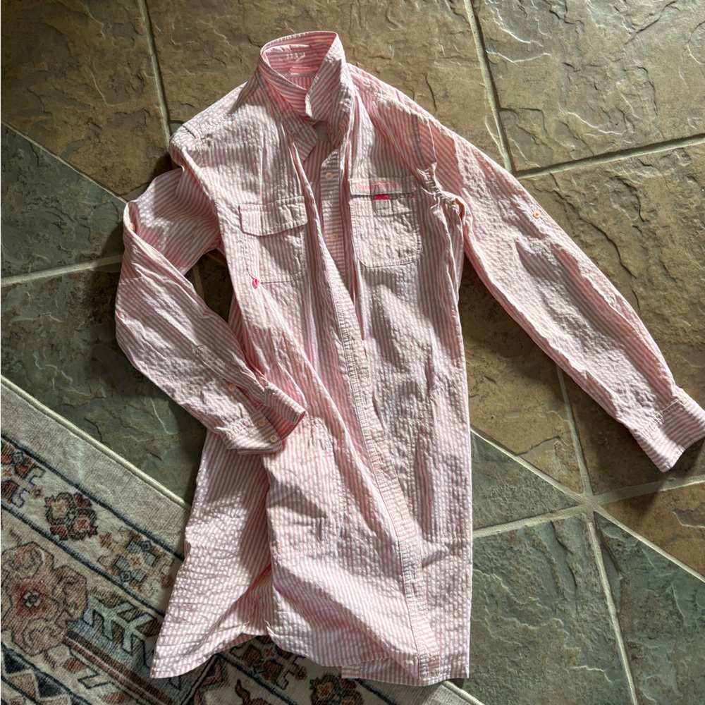 Vineyard Vines Pink and White Striped Dress